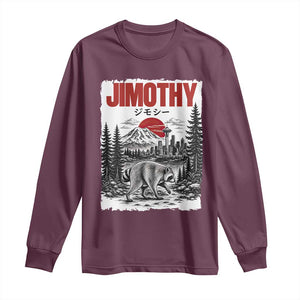 Jimothy The Raccoon Long Sleeve Shirt Seattle Skyline Mount Rainier Japanese Retro Vintage Art
