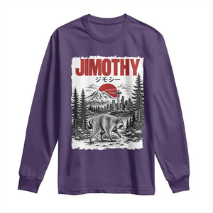 Jimothy The Raccoon Long Sleeve Shirt Seattle Skyline Mount Rainier Japanese Retro Vintage Art