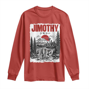 Jimothy The Raccoon Long Sleeve Shirt Seattle Skyline Mount Rainier Japanese Retro Vintage Art