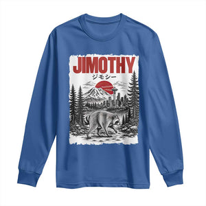 Jimothy The Raccoon Long Sleeve Shirt Seattle Skyline Mount Rainier Japanese Retro Vintage Art