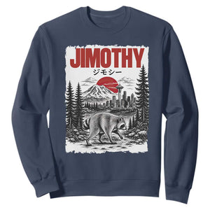 Jimothy The Raccoon Sweatshirt Seattle Skyline Mount Rainier Japanese Retro Vintage Art