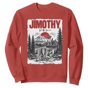 Jimothy The Raccoon Sweatshirt Seattle Skyline Mount Rainier Japanese Retro Vintage Art