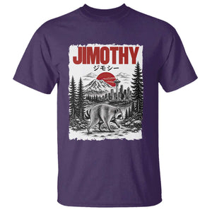 Jimothy The Raccoon T Shirt Seattle Skyline Mount Rainier Japanese Retro Vintage Art