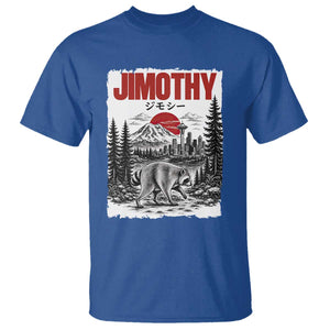 Jimothy The Raccoon T Shirt Seattle Skyline Mount Rainier Japanese Retro Vintage Art
