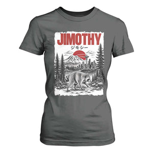 Jimothy The Raccoon T Shirt For Women Seattle Skyline Mount Rainier Japanese Retro Vintage Art