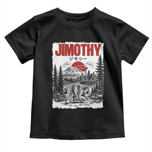 Jimothy The Raccoon Toddler T Shirt Seattle Skyline Mount Rainier Japanese Retro Vintage Art