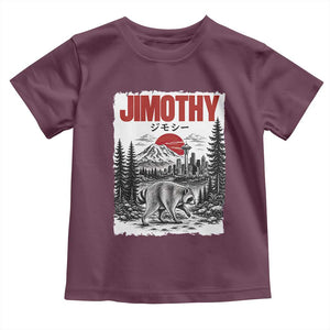 Jimothy The Raccoon Toddler T Shirt Seattle Skyline Mount Rainier Japanese Retro Vintage Art