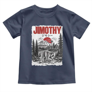Jimothy The Raccoon Toddler T Shirt Seattle Skyline Mount Rainier Japanese Retro Vintage Art