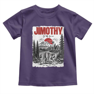 Jimothy The Raccoon Toddler T Shirt Seattle Skyline Mount Rainier Japanese Retro Vintage Art