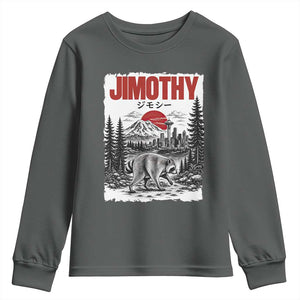 Jimothy The Raccoon Youth Sweatshirt Seattle Skyline Mount Rainier Japanese Retro Vintage Art