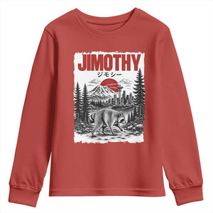 Jimothy The Raccoon Youth Sweatshirt Seattle Skyline Mount Rainier Japanese Retro Vintage Art