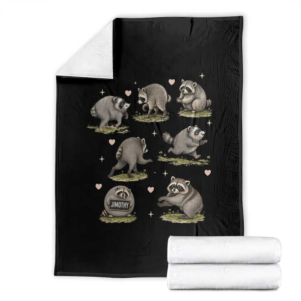 Cute Jimothy The Raccoon Throw Blanket Viral Seattle Wildlife Trash Panda Gift TS12 Black Print Your Wear