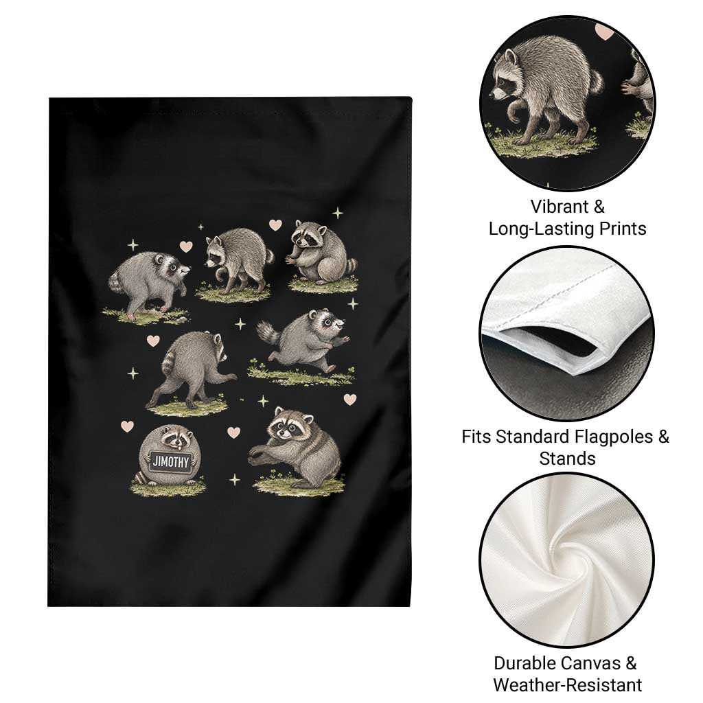 Cute Jimothy The Raccoon Garden Flag Viral Seattle Wildlife Trash Panda Gift