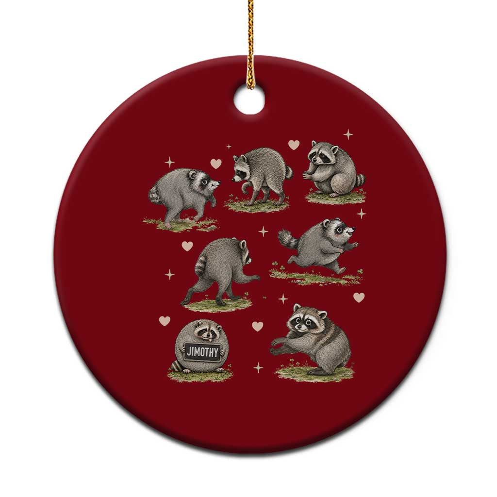 Cute Jimothy The Raccoon Ceramic Ornament Viral Seattle Wildlife Trash Panda Gift TS12 1pc Red Print Your Wear