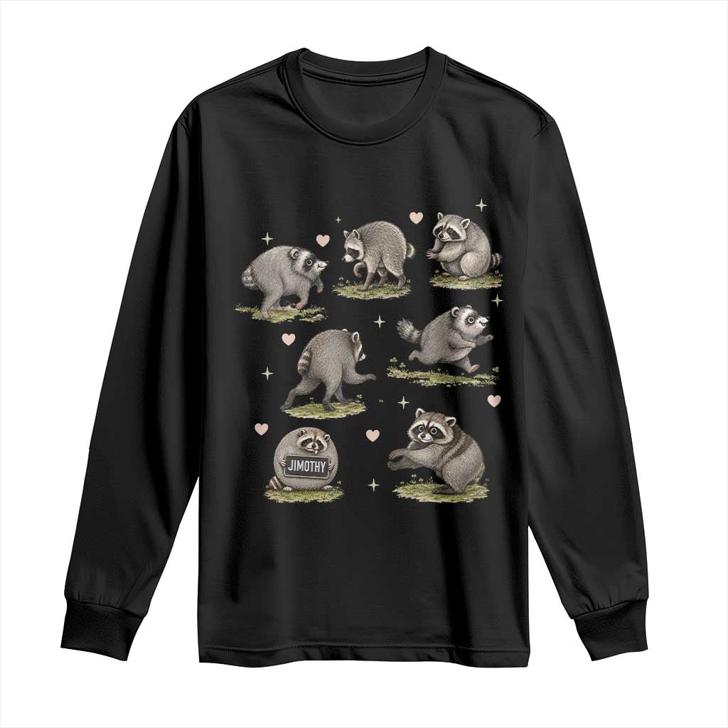 Cute Jimothy The Raccoon Long Sleeve Shirt Viral Seattle Wildlife Trash Panda Gift TS12 Black Print Your Wear
