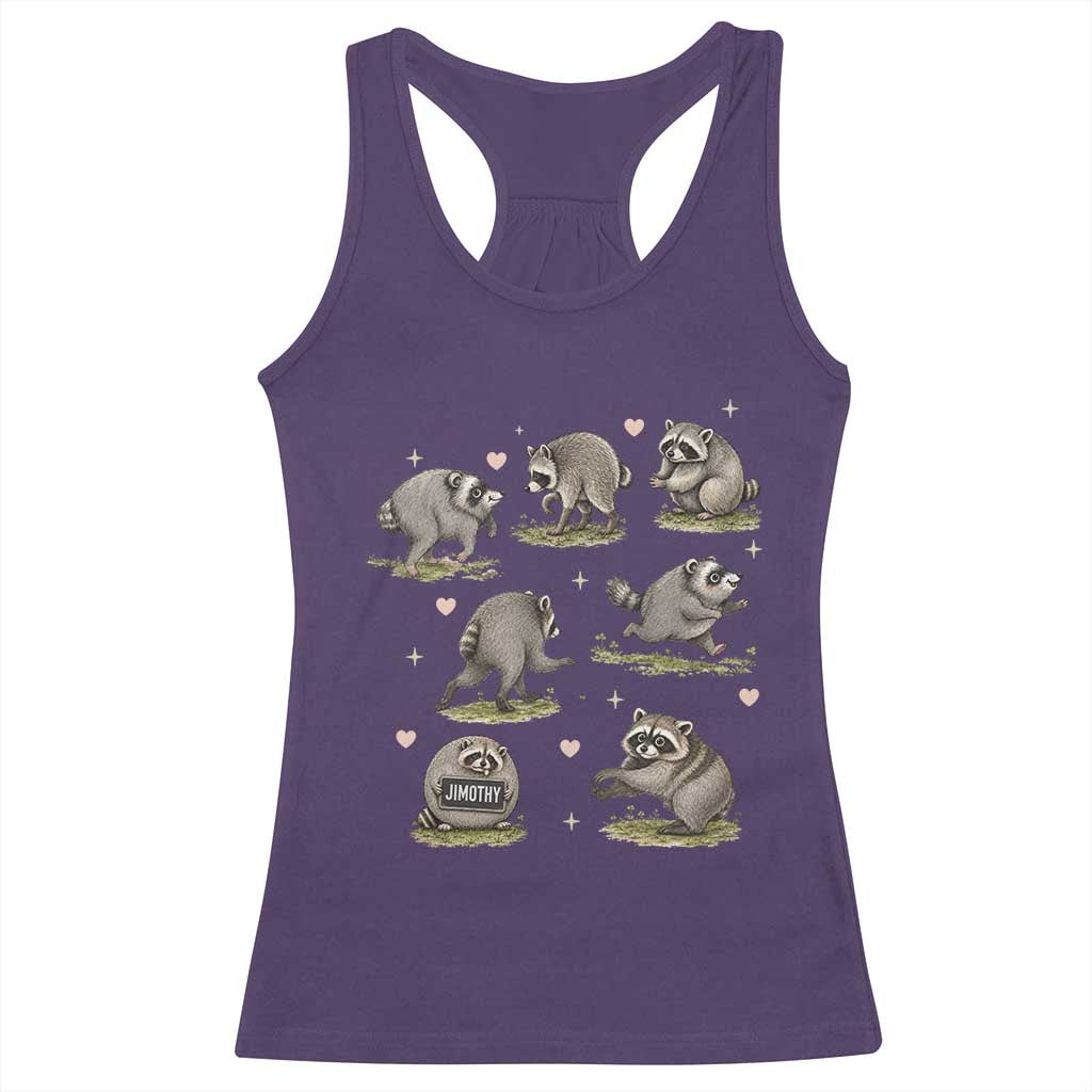 Cute Jimothy The Raccoon Racerback Tank Top Viral Seattle Wildlife Trash Panda Gift