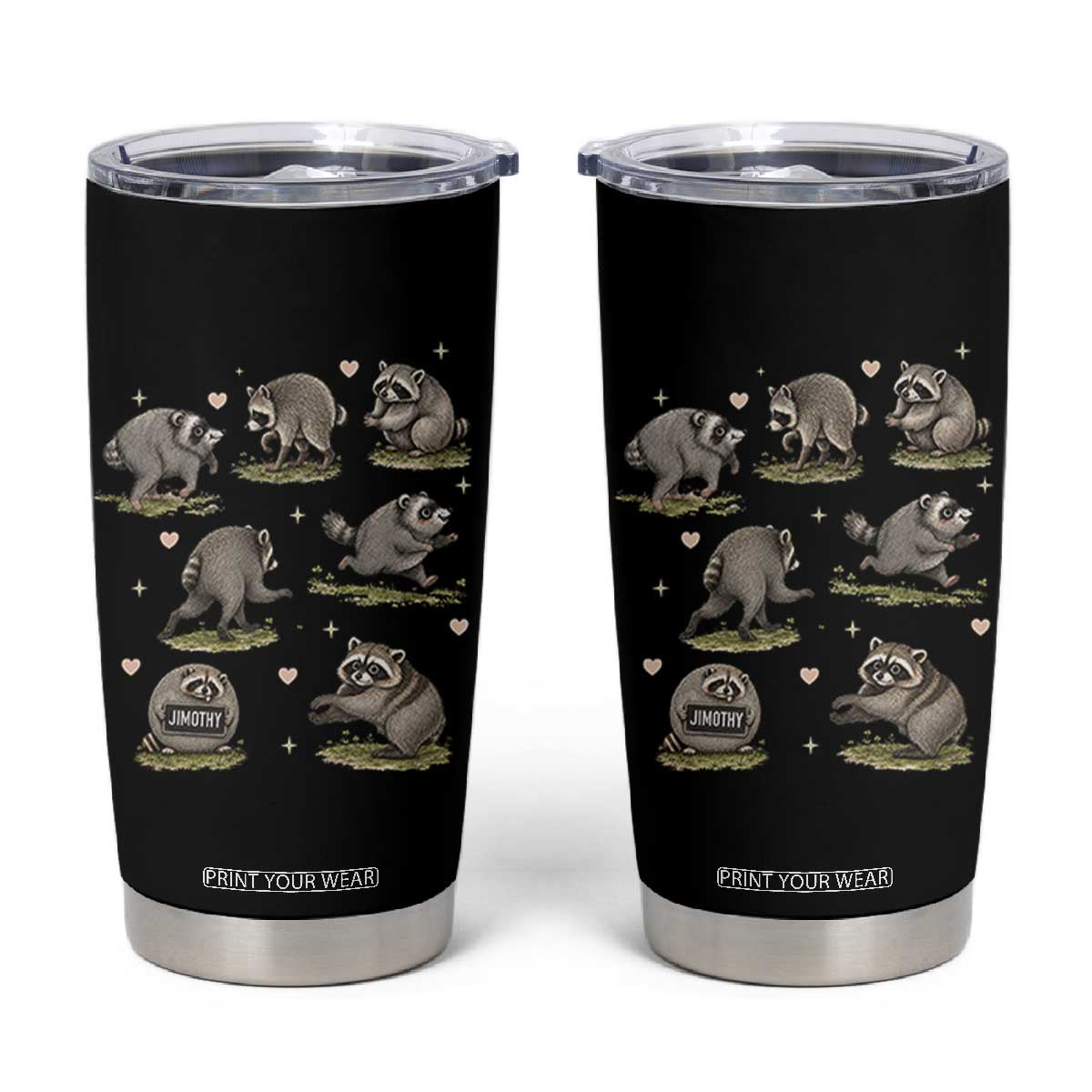 Cute Jimothy The Raccoon Tumbler Cup Viral Seattle Wildlife Trash Panda Gift TS12 Black Print Your Wear