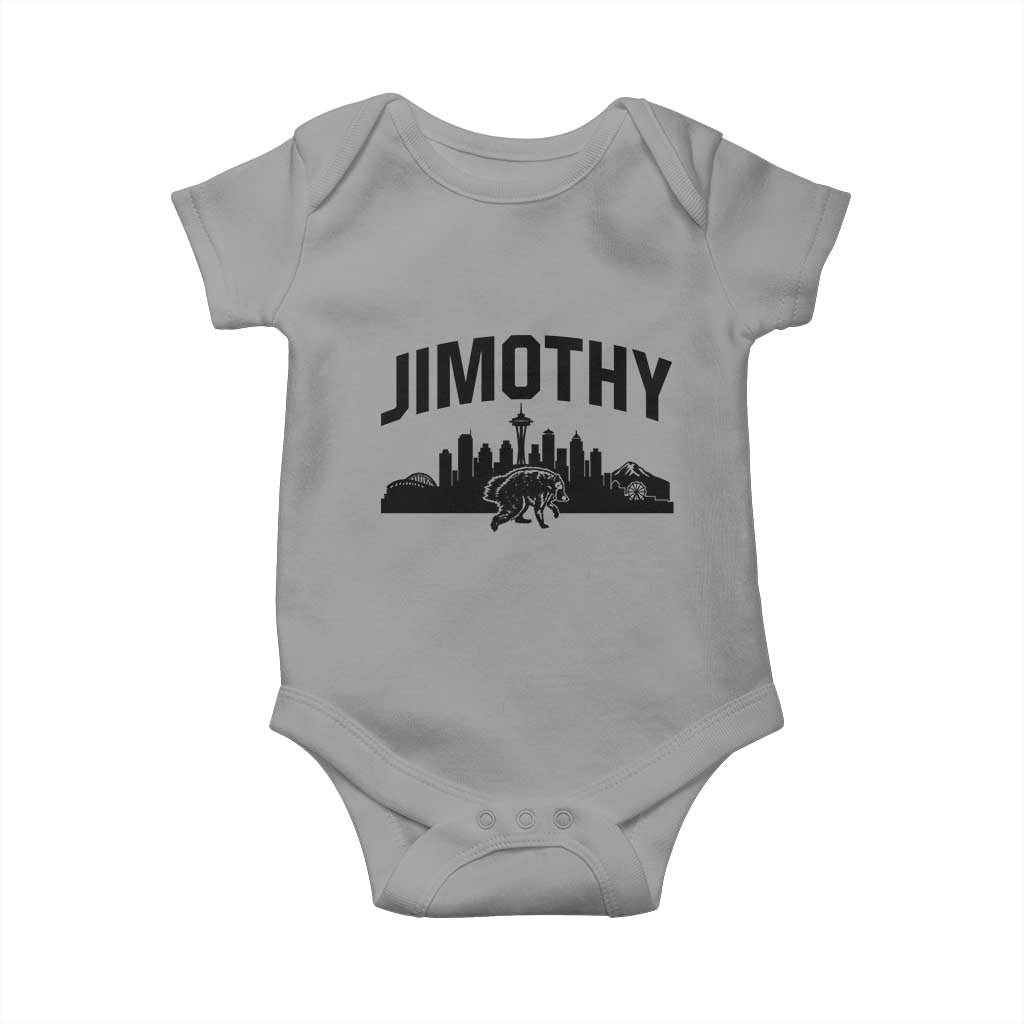 Jimothy The Raccoon Baby Onesie Seattle Space Needle Mount Rainier Landscape Art
