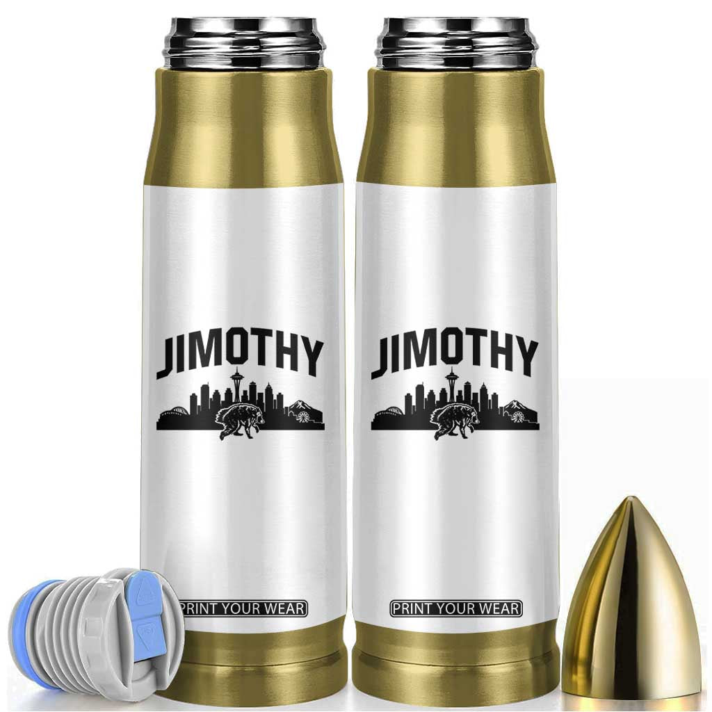 Jimothy The Raccoon Bullet Tumbler Seattle Space Needle Mount Rainier Landscape Art TS12 White Print Your Wear