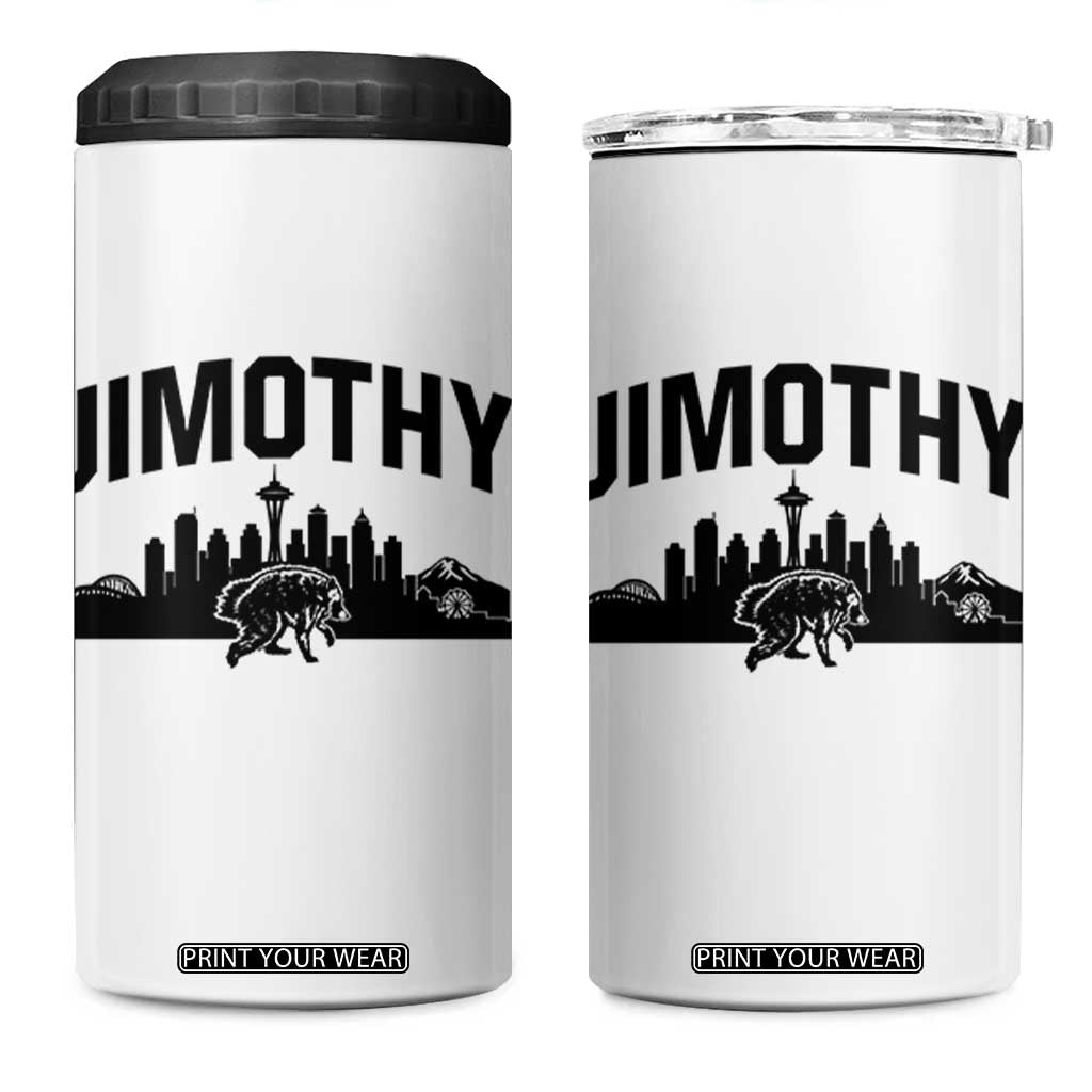Jimothy The Raccoon 4 in 1 Can Cooler Tumbler Seattle Space Needle Mount Rainier Landscape Art TS12 One Size: 16 oz White Print Your Wear