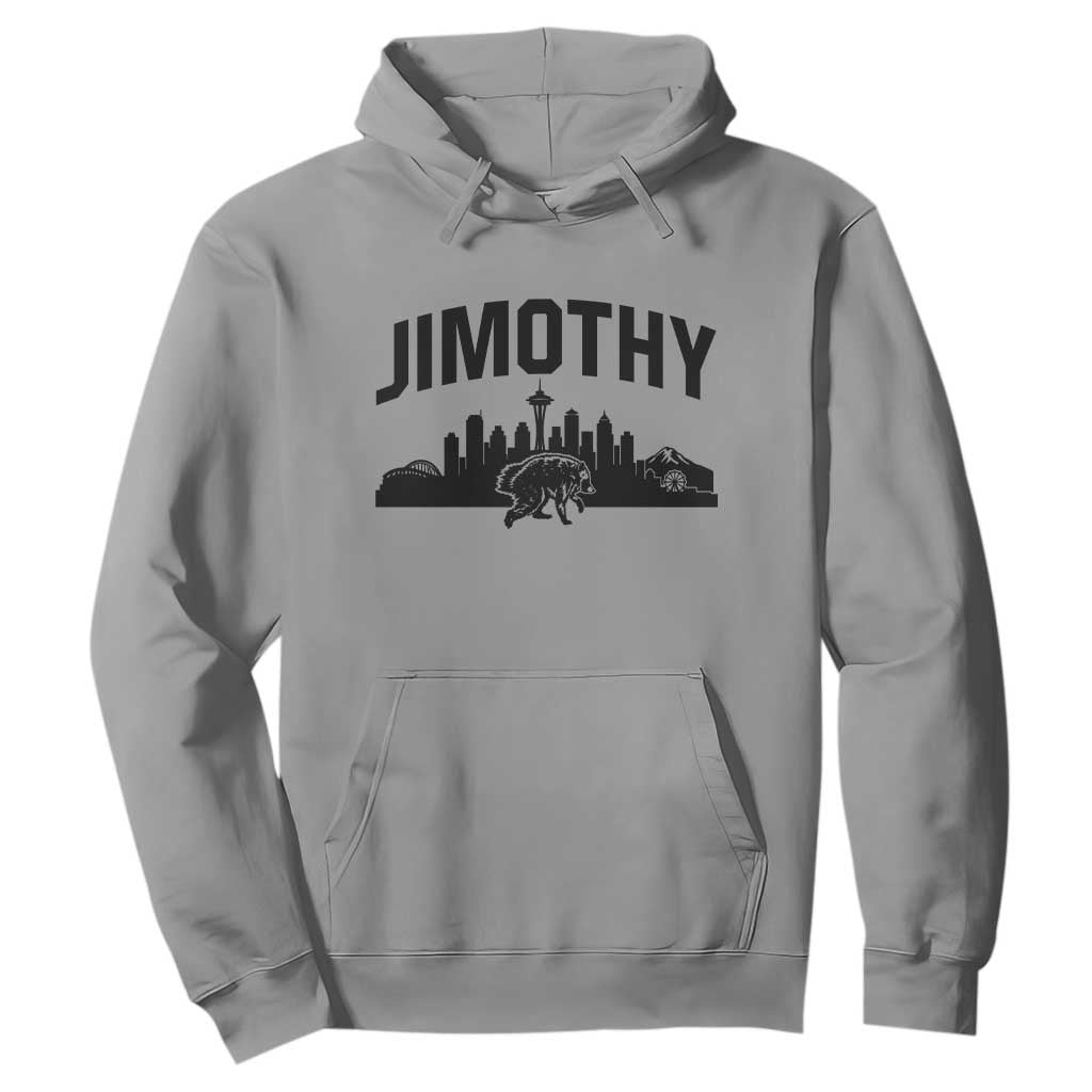 Jimothy The Raccoon Hoodie Seattle Space Needle Mount Rainier Landscape Art
