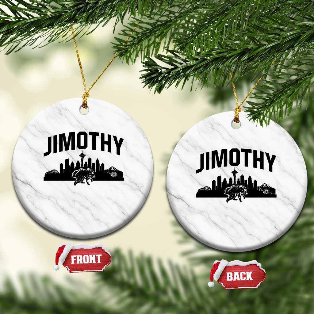 Jimothy The Raccoon Ceramic Ornament Seattle Space Needle Mount Rainier Landscape Art TS12 1pc White Marble Print Your Wear