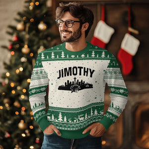 Jimothy The Raccoon Ugly Christmas Sweater Seattle Space Needle Mount Rainier Landscape Art