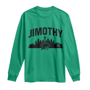 Jimothy The Raccoon Long Sleeve Shirt Seattle Space Needle Mount Rainier Landscape Art