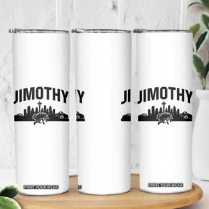 Jimothy The Raccoon Skinny Tumbler Seattle Space Needle Mount Rainier Landscape Art