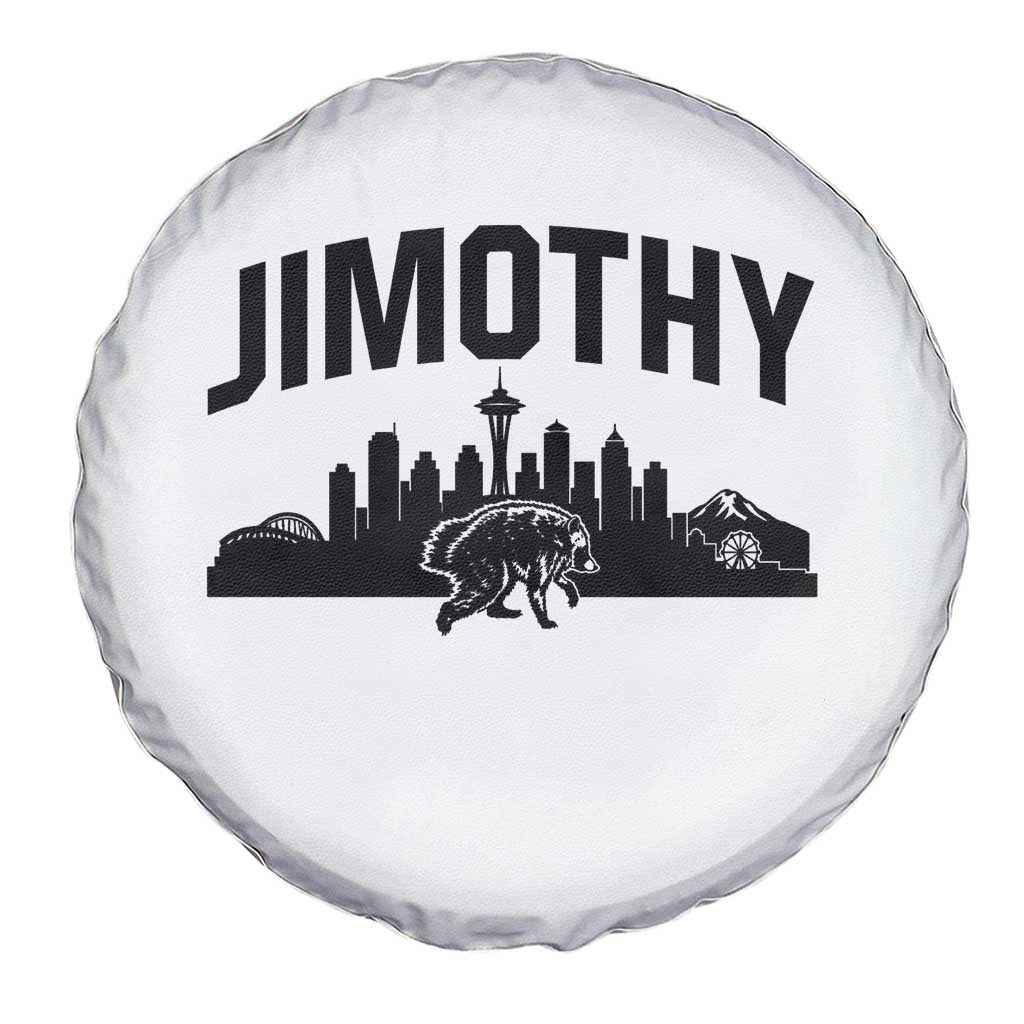 Jimothy The Raccoon Spare Tire Cover Seattle Space Needle Mount Rainier Landscape Art
