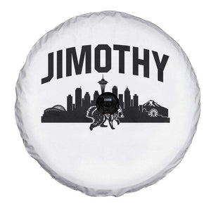 Jimothy The Raccoon Spare Tire Cover Seattle Space Needle Mount Rainier Landscape Art