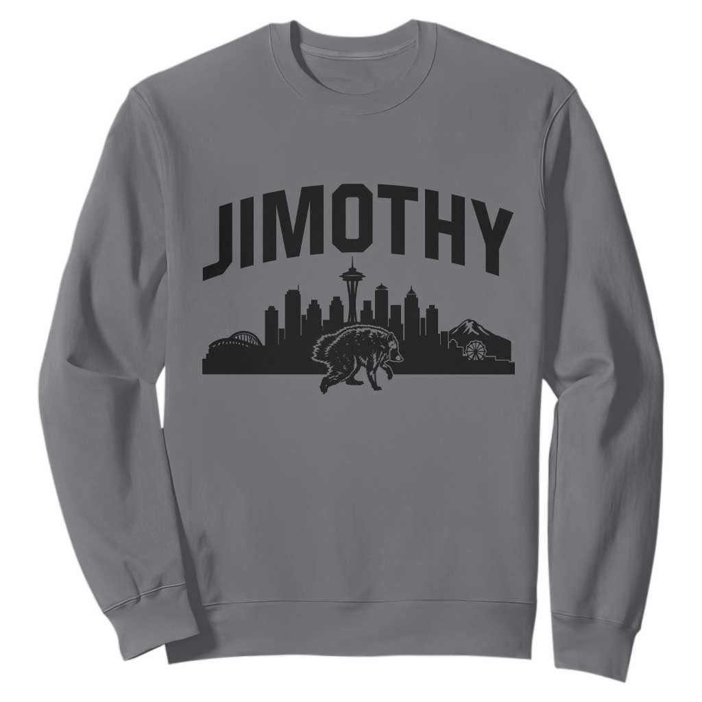 Jimothy The Raccoon Sweatshirt Seattle Space Needle Mount Rainier Landscape Art