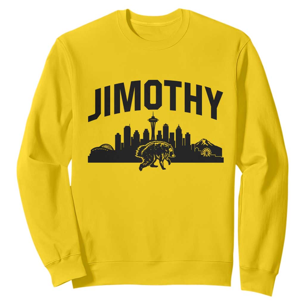 Jimothy The Raccoon Sweatshirt Seattle Space Needle Mount Rainier Landscape Art
