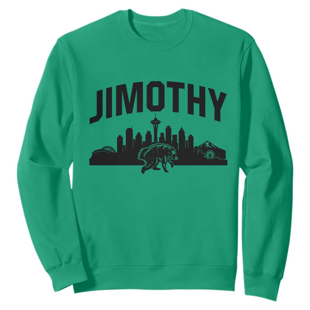Jimothy The Raccoon Sweatshirt Seattle Space Needle Mount Rainier Landscape Art