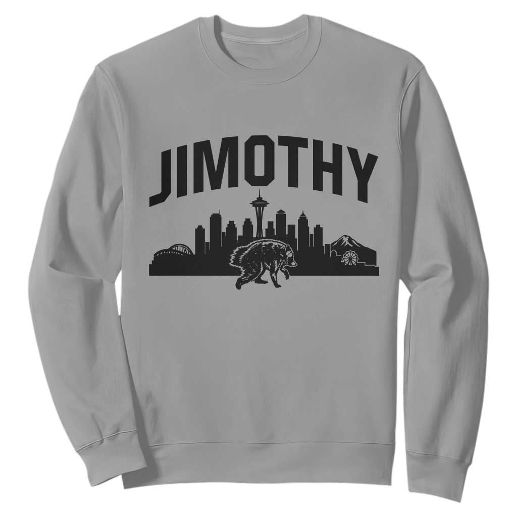 Jimothy The Raccoon Sweatshirt Seattle Space Needle Mount Rainier Landscape Art