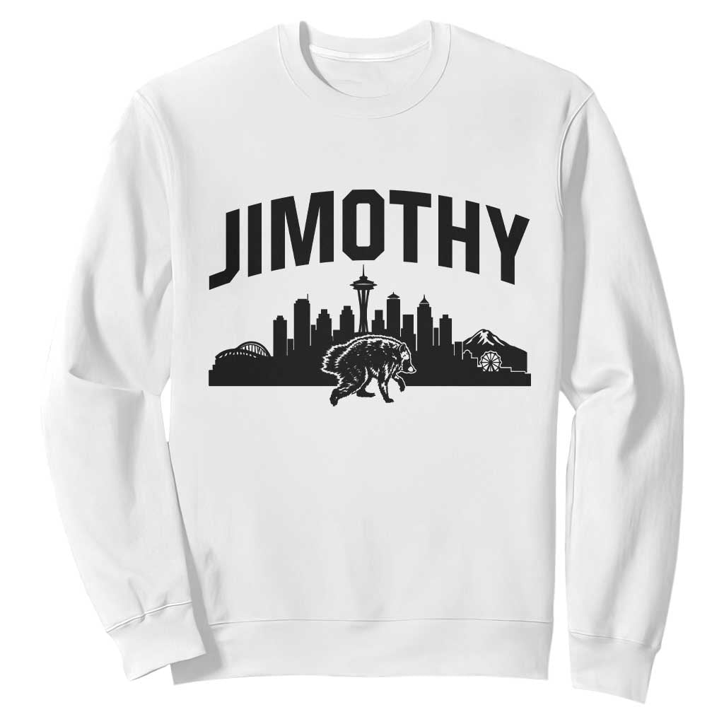 Jimothy The Raccoon Sweatshirt Seattle Space Needle Mount Rainier Landscape Art