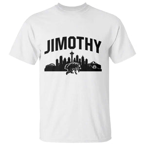 Jimothy The Raccoon T Shirt Seattle Space Needle Mount Rainier Landscape Art