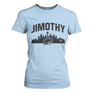 Jimothy The Raccoon T Shirt For Women Seattle Space Needle Mount Rainier Landscape Art