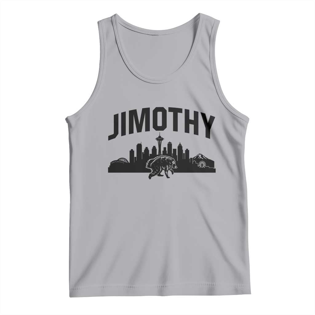Jimothy The Raccoon Tank Top Seattle Space Needle Mount Rainier Landscape Art