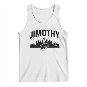 Jimothy The Raccoon Tank Top Seattle Space Needle Mount Rainier Landscape Art