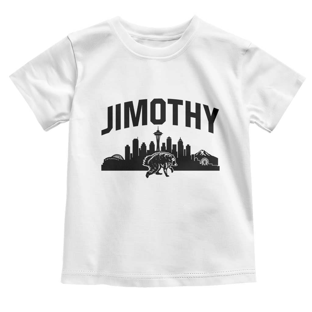 Jimothy The Raccoon Toddler T Shirt Seattle Space Needle Mount Rainier Landscape Art TS12 White Print Your Wear