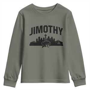 Jimothy The Raccoon Youth Sweatshirt Seattle Space Needle Mount Rainier Landscape Art