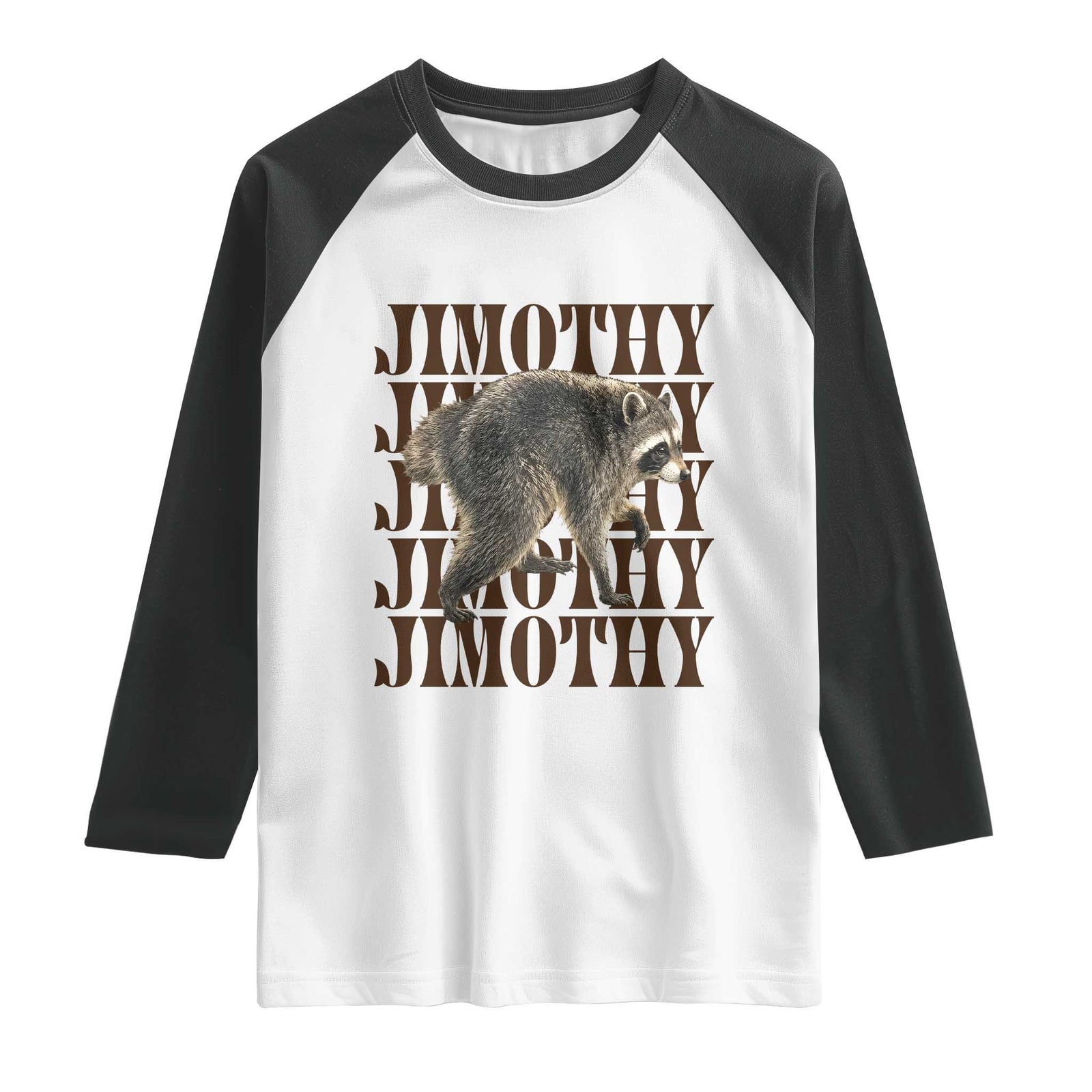 Jimothy The Raccoon Raglan Shirt Vintage Trash Panda Animal Lover Gift TS12 White Black Print Your Wear