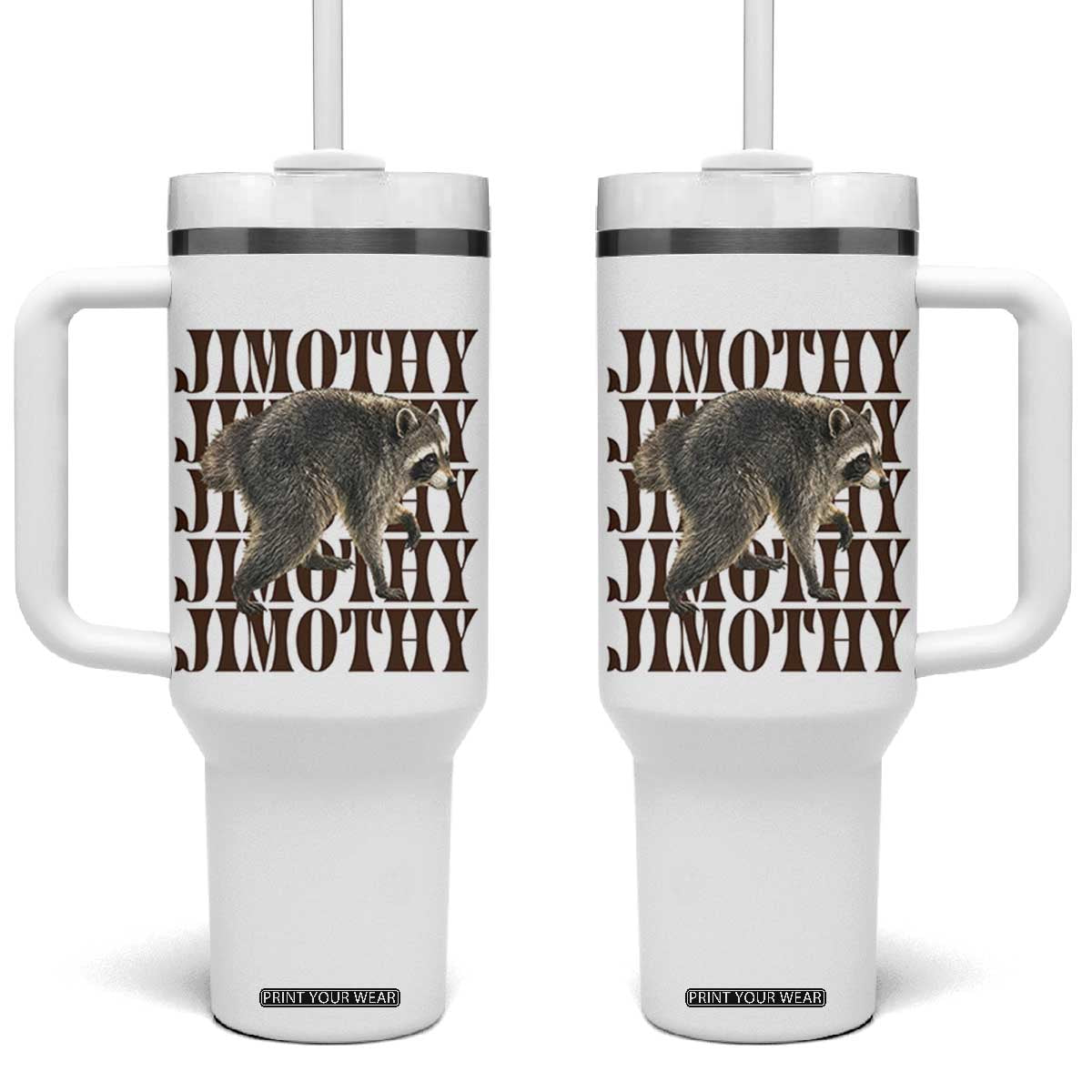 Jimothy The Raccoon Tumbler With Handle Vintage Trash Panda Animal Lover Gift