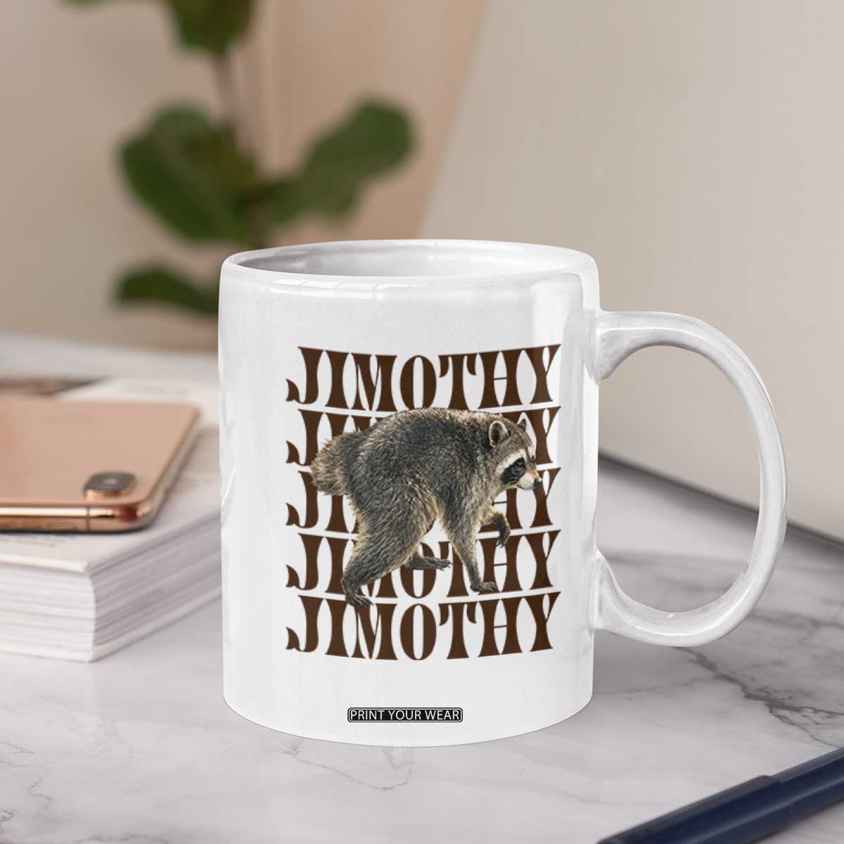Jimothy The Raccoon Coffee Mug Vintage Trash Panda Animal Lover Gift