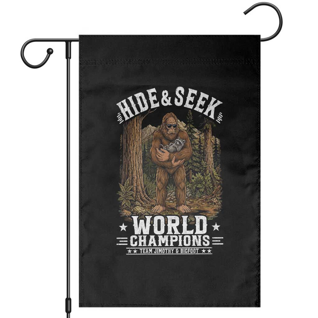 Bigfoot Jimothy The Raccoon Cryptid Animal Friendship Garden Flag Hide And Seek World Champions TS12 Black Print Your Wear