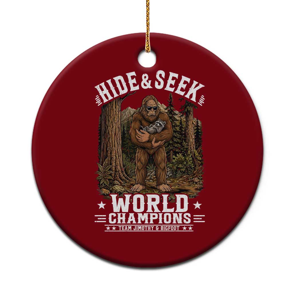 Bigfoot Jimothy The Raccoon Cryptid Animal Friendship Ceramic Ornament Hide And Seek World Champions TS12 1pc Red Print Your Wear