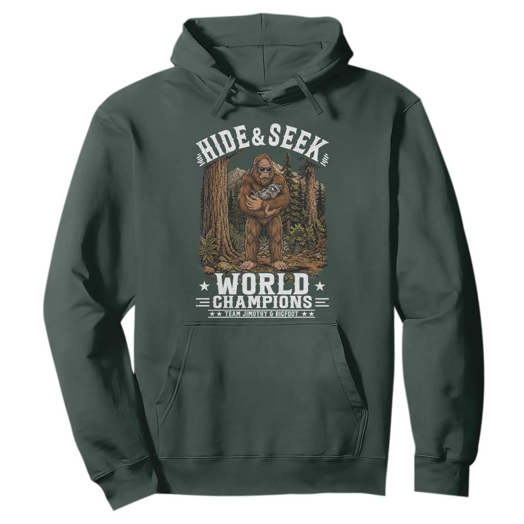 Bigfoot Jimothy The Raccoon Cryptid Animal Friendship Hoodie Hide And Seek World Champions