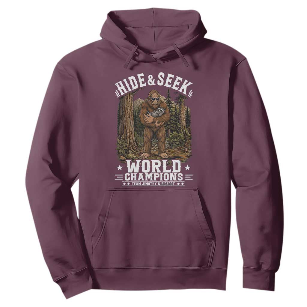 Bigfoot Jimothy The Raccoon Cryptid Animal Friendship Hoodie Hide And Seek World Champions
