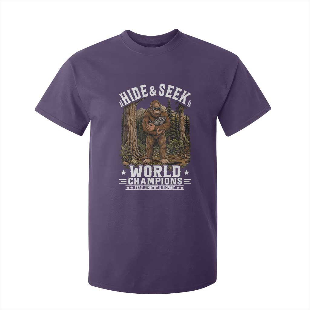 Bigfoot Jimothy The Raccoon Cryptid Animal Friendship T Shirt For Kid Hide And Seek World Champions